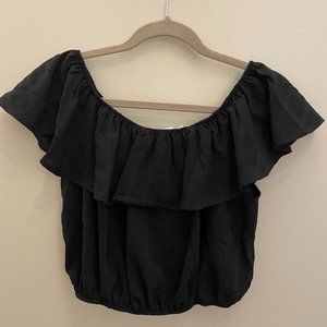 Black Crop Top - Kimchi Blue Urban Outfitters